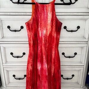Calvin Klein Vibrant Red Midi Dress